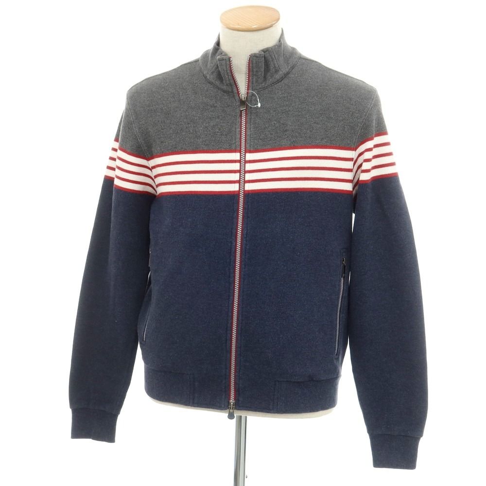 【中古】ゼニアスポーツ Zegna SPORT コットンポリエステル ジップアップ カーディガン ネイビー系【サイズＳ】【メンズ】
