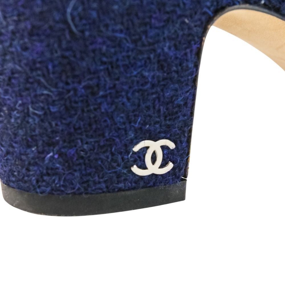 ツイードスリングバック