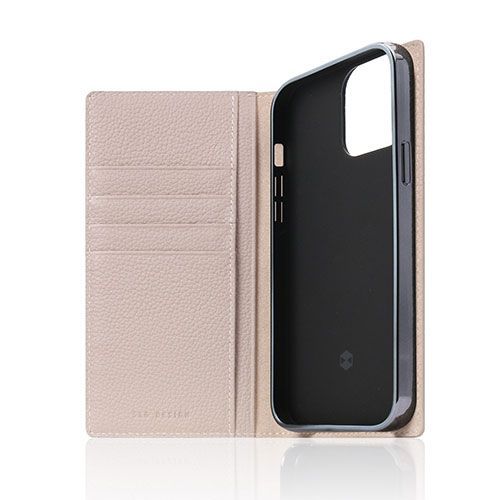 SLG Design Full Grain Leather Case for iPhone 13 Pro 手帳型ケース ライトクリーム SD22124i13PLC