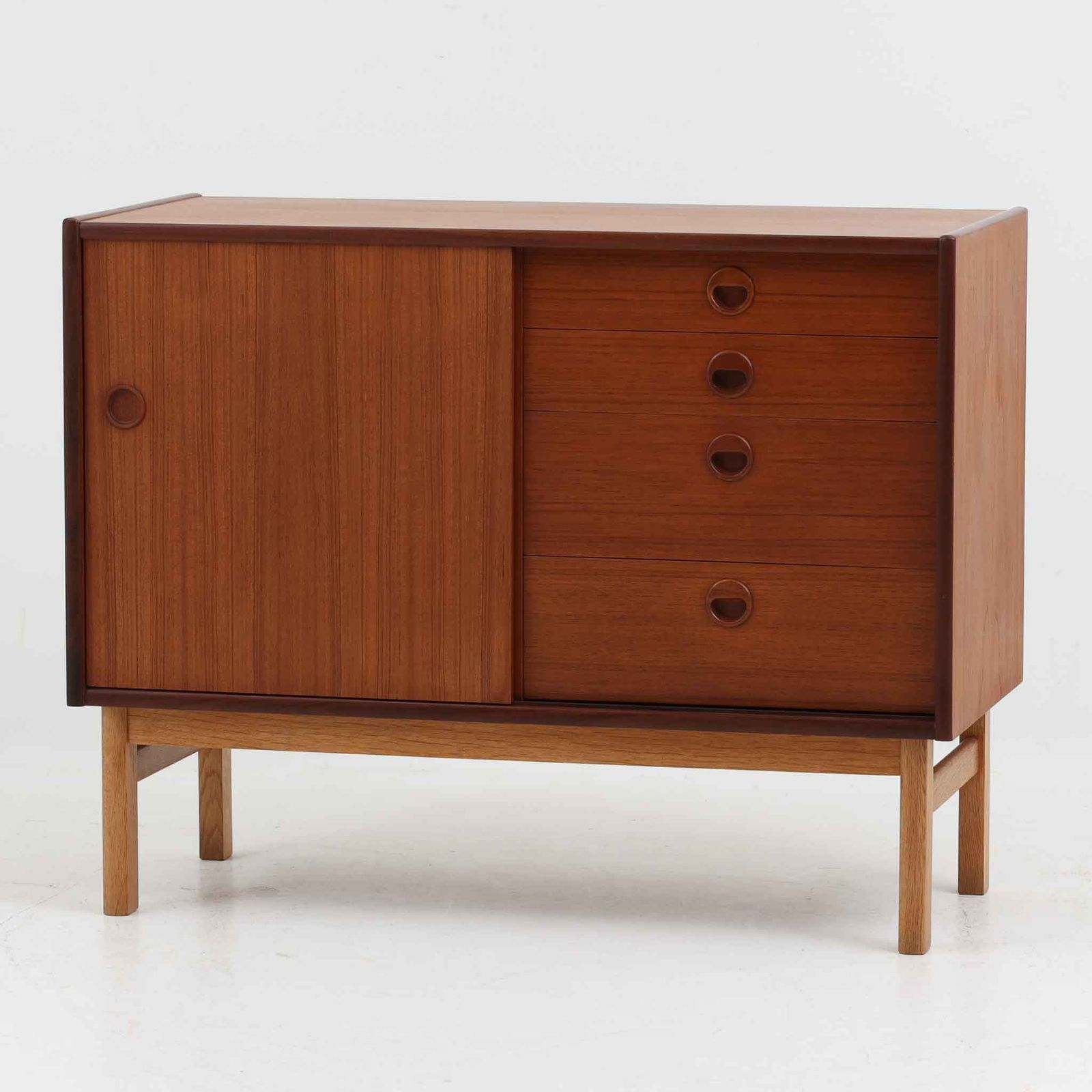 ボード 小ぶり チーク×オーク 幅90cm デンマーク製 北欧ビンテージ家具 収納家具 キャビネット 木製 コンソール DK18003