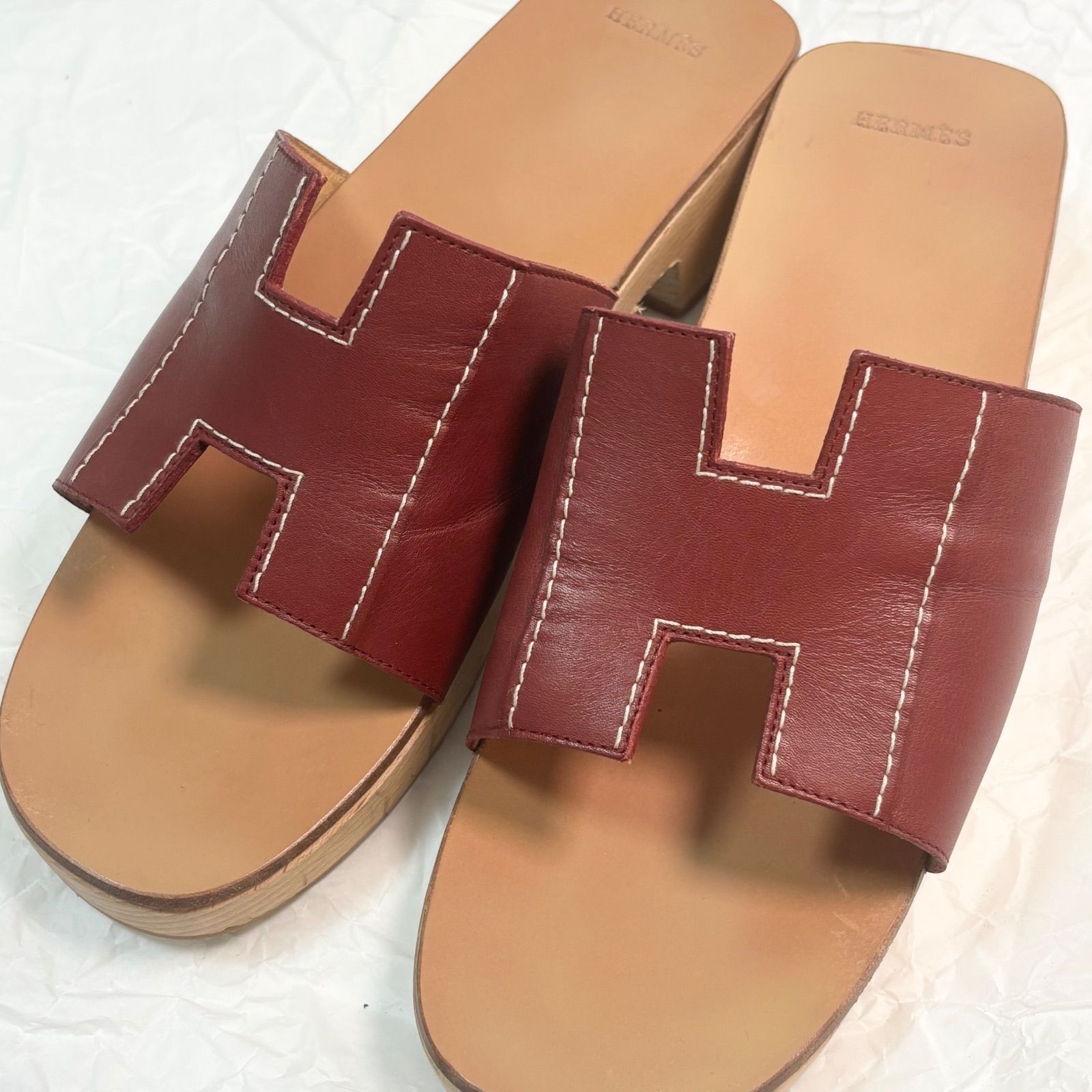 HERMES　エルメスサンダル　ケブラール　38 送料無料】Hermes/エルメス/ケブラール/レッド/サンダル/38/約
