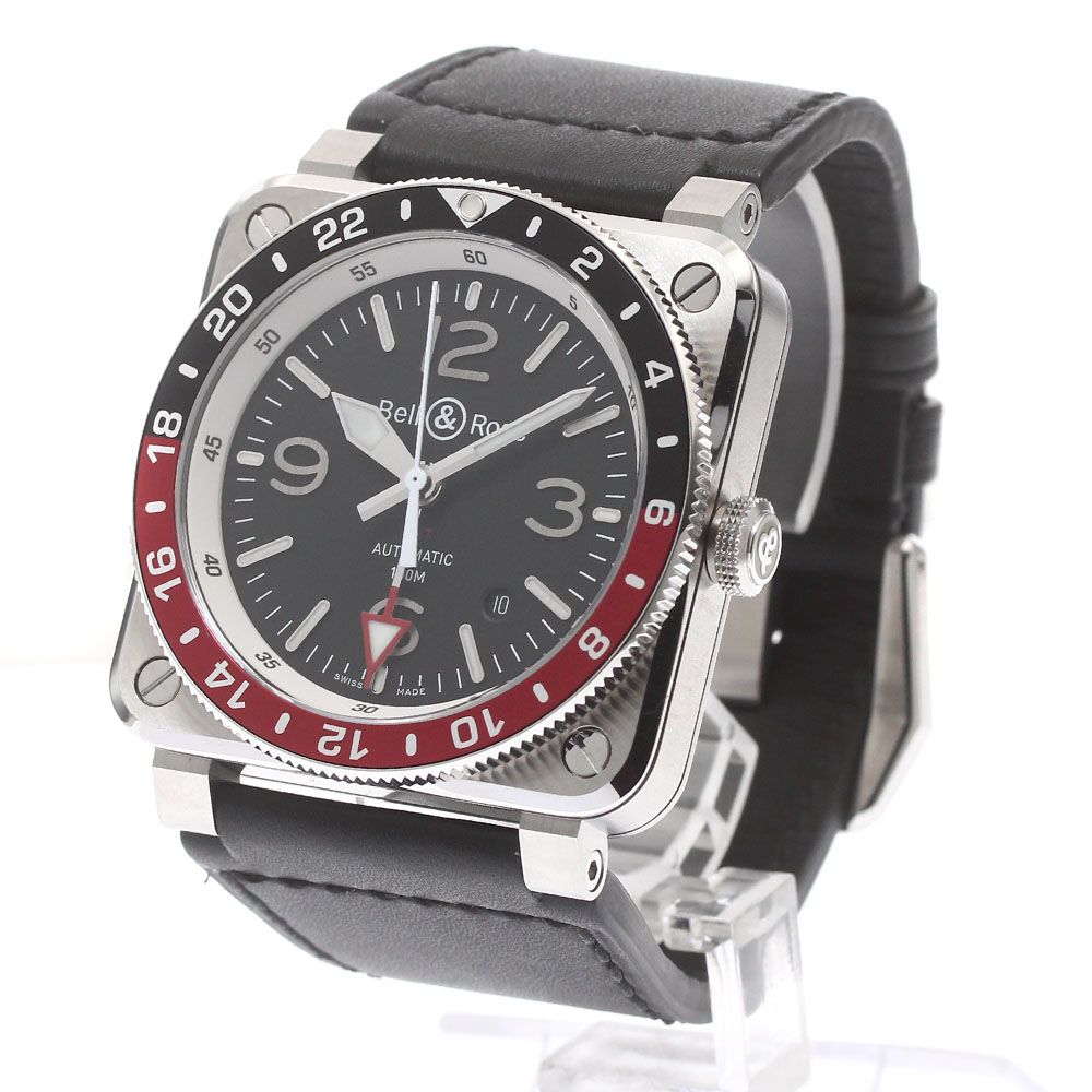 ベル＆ロス Bell＆Ross BR0393-BL-ST/SCA GMT デイト 自動巻き メンズ  