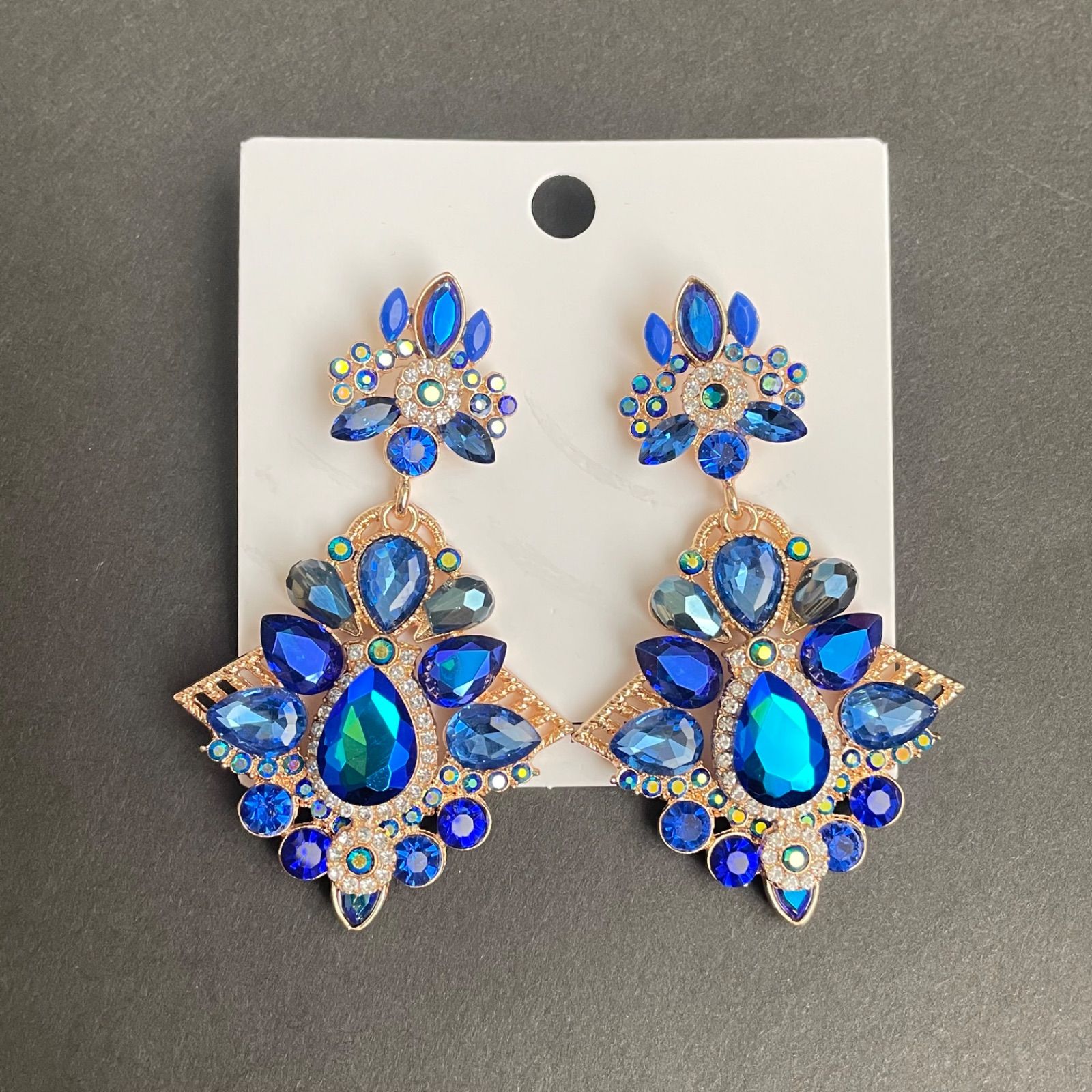 ビジューピアス 青 コンテスト ダンス アクセサリー ドレス ビキニ 