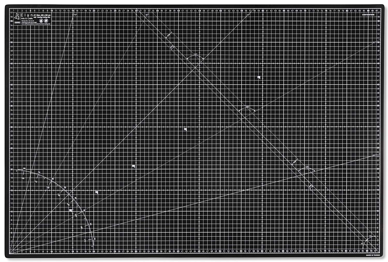新着商品 手芸用品 両面仕様 カッターマット A1 90 x 60cm ブラック-グレー Elan カッティングマット 家庭用 業務用 カッティングマット