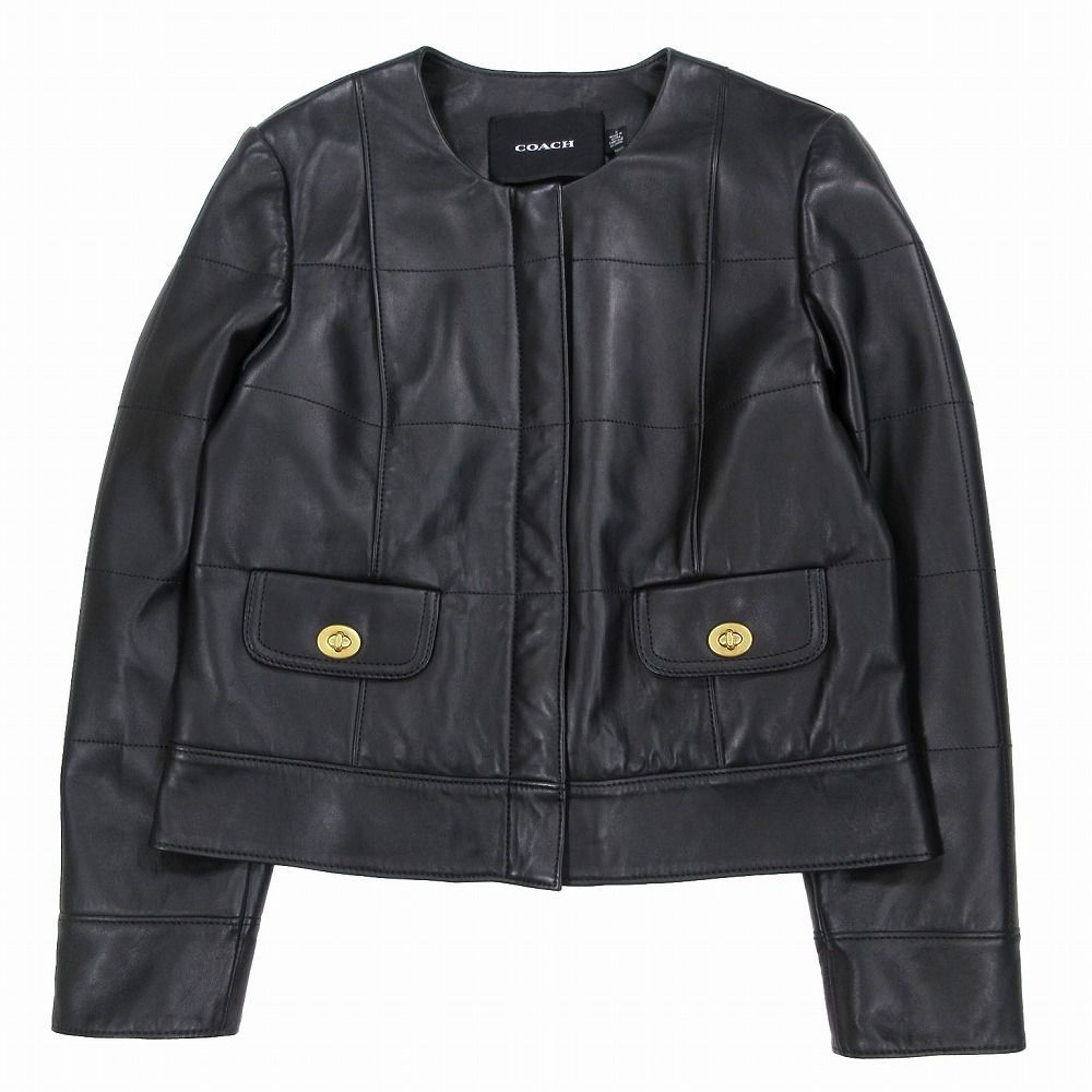 COACH - 希少カラー COACH コーチ ノーカラー ラムレザージャケット