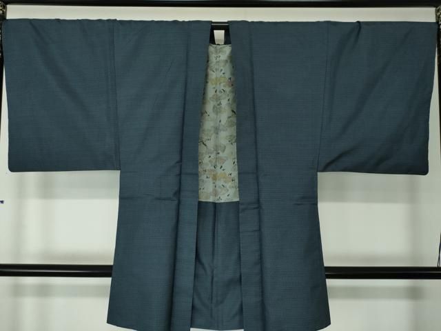 平和屋着物○男性 本場大島紬 アンサンブル 長羽織 亀甲柄 正絹 逸品