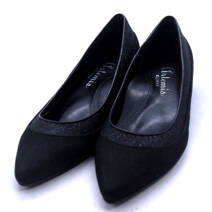 【未使用25cm】アルテミスbyダイアナ　　ブラックスエードパンプス 楽天市場】アルテミス バイ ダイアナ artemis by DIANA ポイン