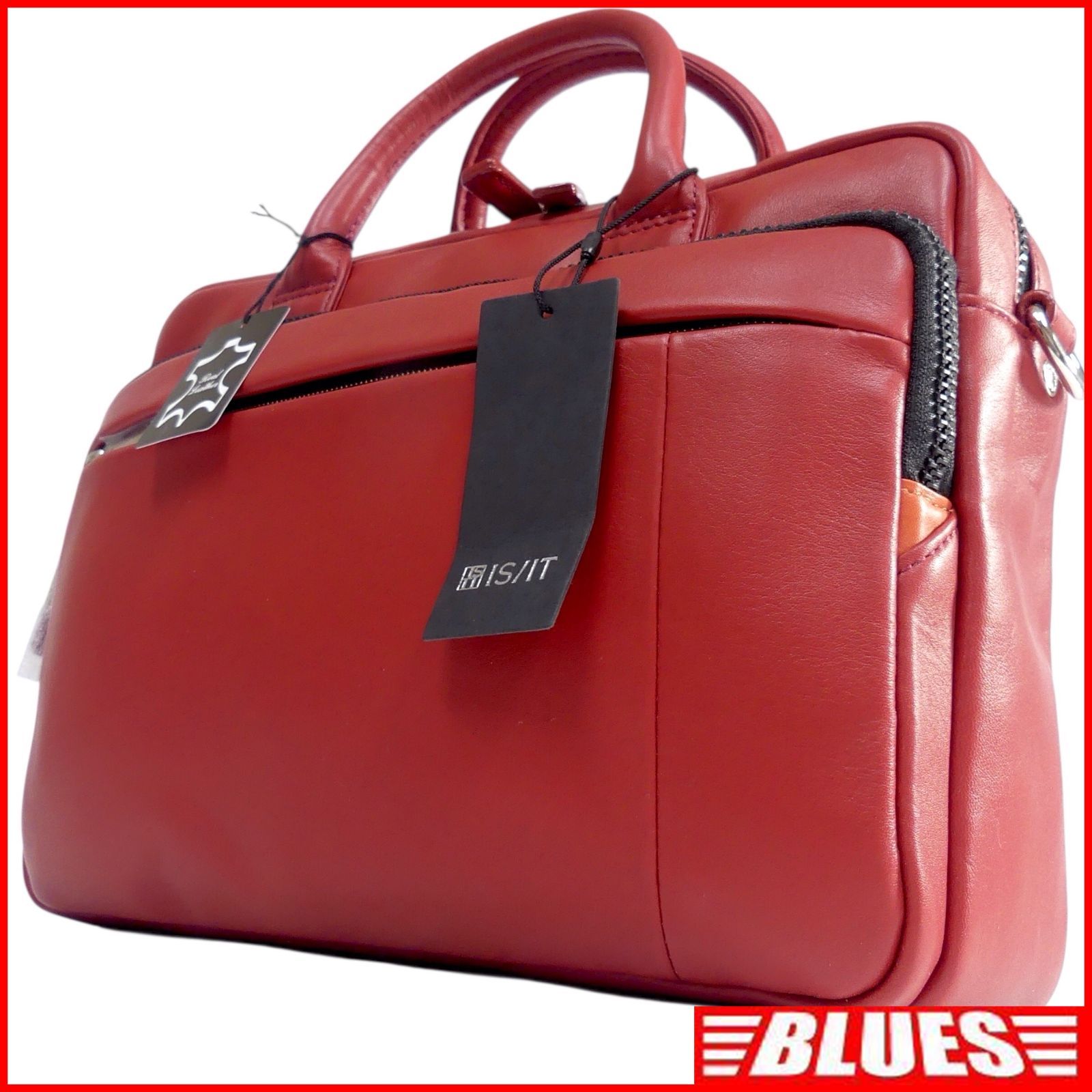 未使用 IS/IT イズイット 2way ビジネスバッグ 本革 ショルダーバッグ