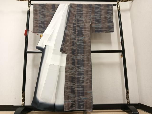 平和屋着物 菅原工房 菅原健二作 漢方染紬 間道 さが美扱い 正絹 AABC6805ph