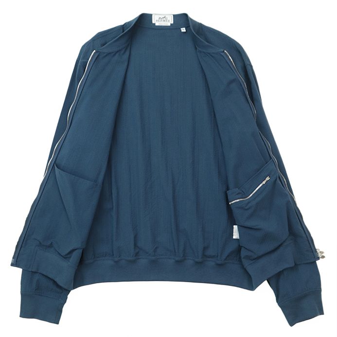 HERMES 25AW 海外限定 レディース ジャケット ジップアップ 紺 エルメス HERMES セリエ ブルゾン ナイロン ジップアップ