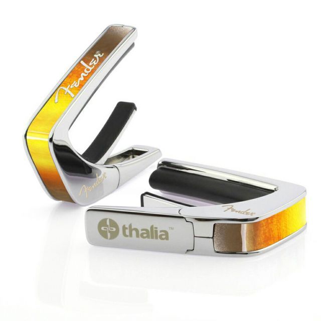 タリア カポ フェンダー ライセンスド モデル Thalia Capos カポタスト | Fender SUNBURST w|White Spaghetti Logo Chrome 3種フレットパッド付属