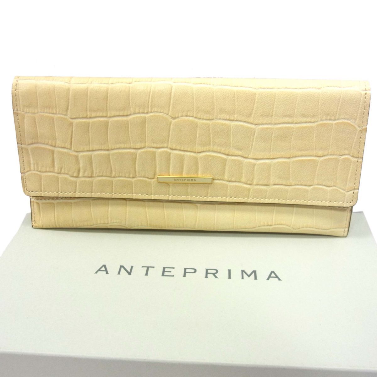 ★新品★アンテプリマ　レザー　長財布　ゴールド　牛革　ロングウォレット ☆新品☆アンテプリマ レザー 長財布 ゴールド 牛革 ロング