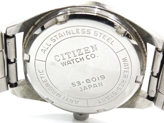 CITIZEN シチズン 時計 53-8019 手巻き 21石 腕時計 SS ラウンド バー