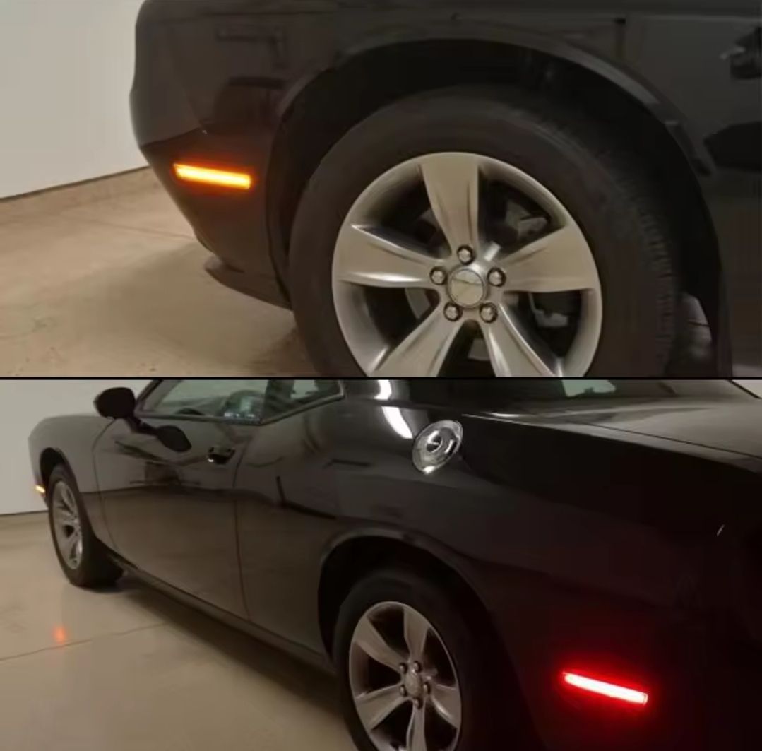 LED サイドマーカー スモークレンズ セット 純正交換タイプ ダッジ 2011 2014 チャージャー 2008 2014 チャレンジャー