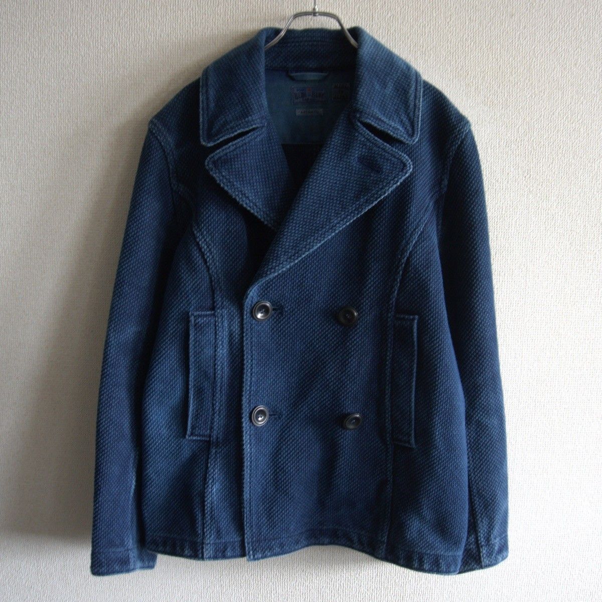 雰囲気抜群 BLUE BLUE JAPAN ホンアイサシコ ピーコート 2 ブルーブルージャパン インディゴ 刺し子 25100362