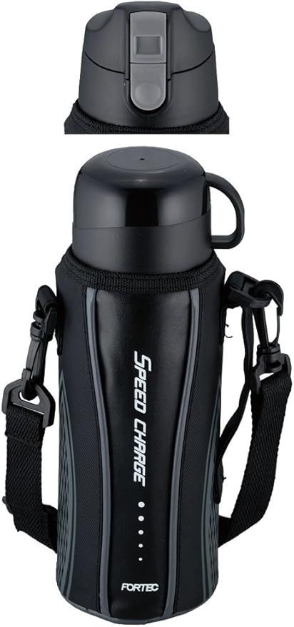 【在庫処分】和平フレイズ 水筒 コップ付き 直飲み 2WAYボトル 800ml ブラック 真空断熱ボトル 子供 小学生 男の子 女の子 カバー付き FSR-6199