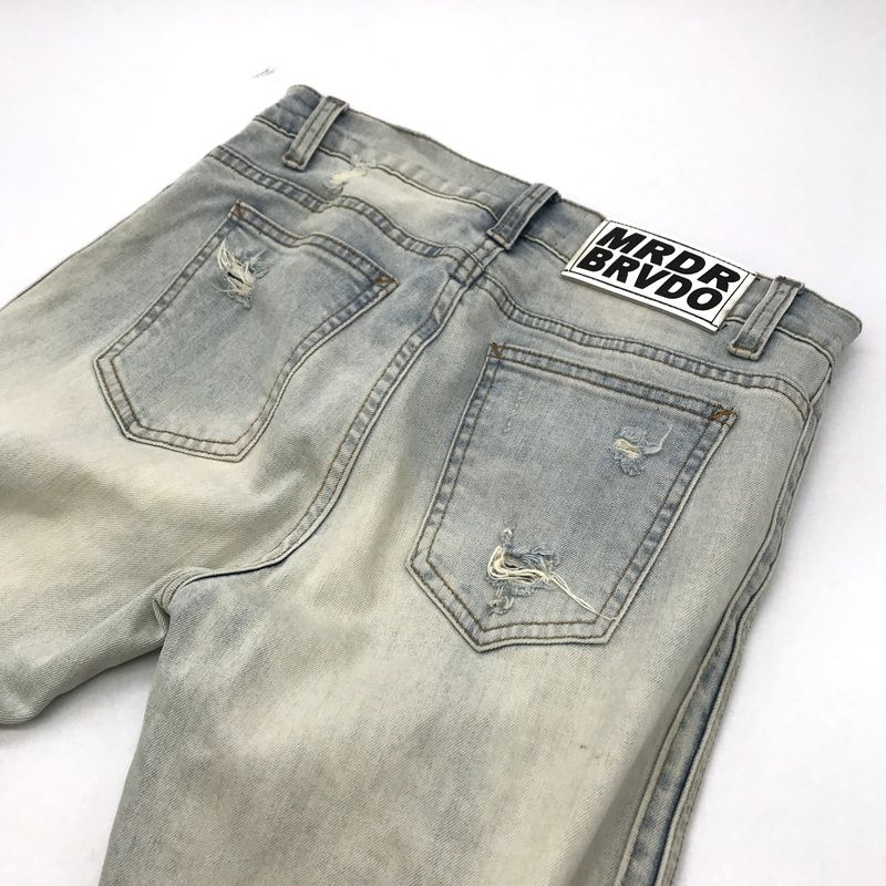 EVBRAVADO エブブラバド デニムパンツ クラッシュジーンズ 細身 