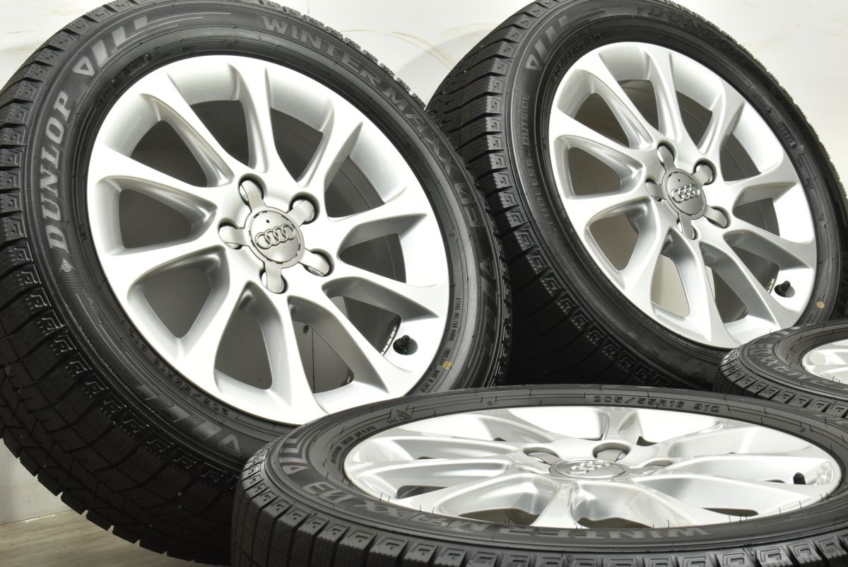 バリ溝 アウディ 8V A3 純正 16in 6.5J 46 PCD112 ダンロップ ウィンターマックス03 205 55R16 品番 8V0601025 A6 流用 スタッドレス