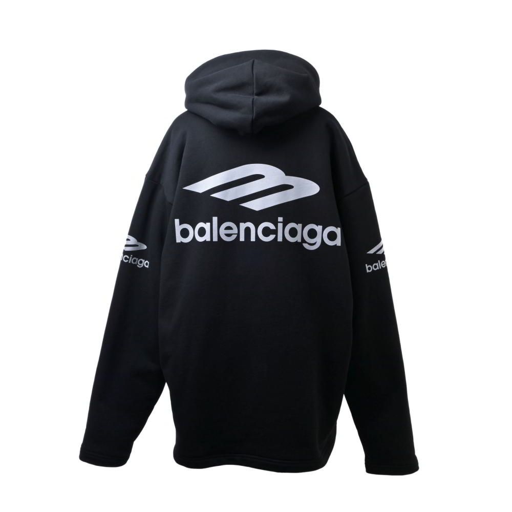 BALENCIAGA ロゴプリント 裏起毛 ロングパーカ - メルカリ 