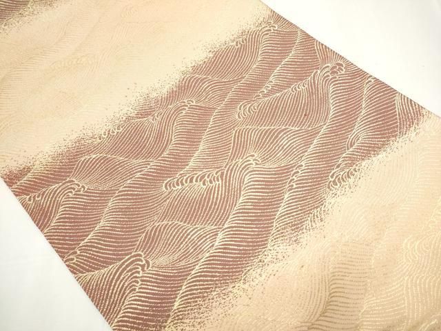 平和屋着物 西陣 織楽浅野 全通柄袋帯 立浪文 金糸 正絹 CAAY2481hy