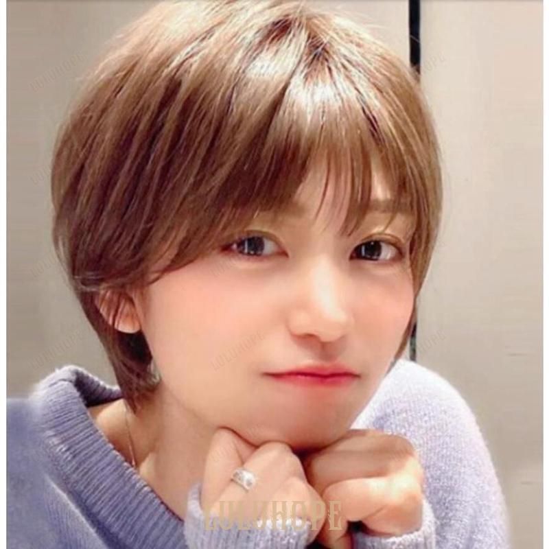自然な人毛 フルウィッグ レディース人毛ウィッグ ボブ ショート セミロング 女性 かつら デイリー イメチェンXZ0524