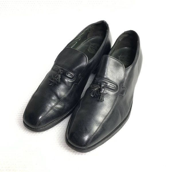 70s 1973年製?ビンテージ★フローシャイム/Florsheim★サイズ9 3E★27.0cm★スリッポン タッセルローファー★黒 ブラック◆is6-30