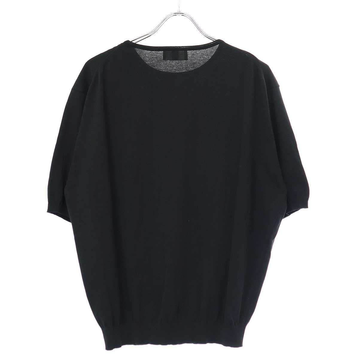 HERILL ヘリル 23SS Suvincotton Highgauge-T ポケットニットTシャツ 23-080-HL-8120-1 ブラック 1