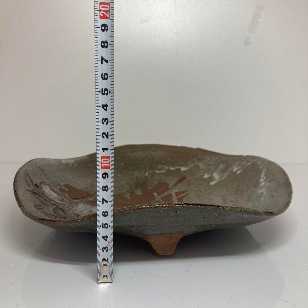 坪島土平 廣永窯 秋草図大皿 唐津 共箱 直径31.2cm 東H5-0624⑦