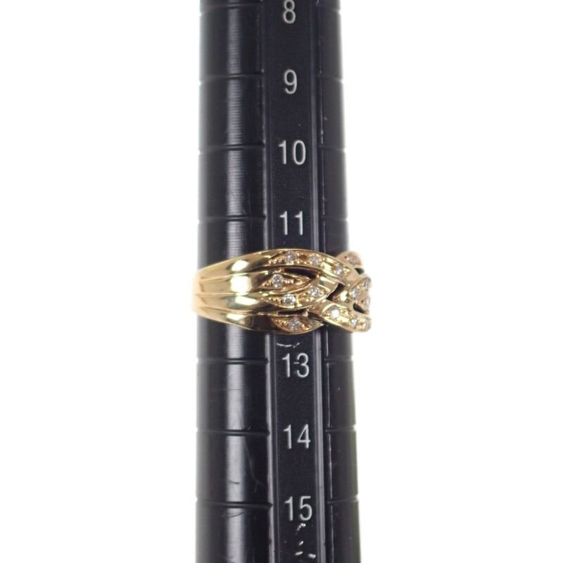 no brand】デザインジュエリーハーフリング K18イエローゴールド12号