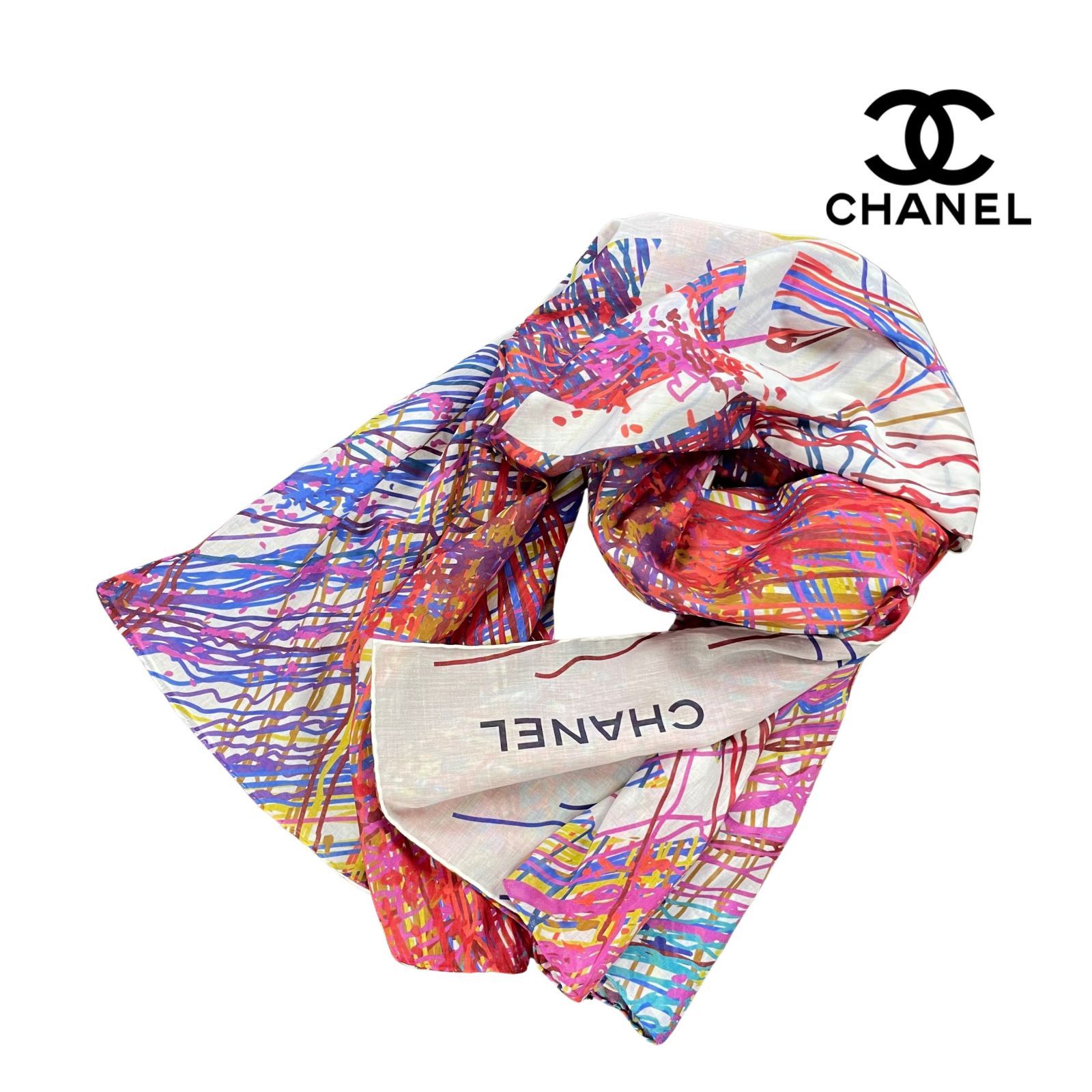 美品 CHANEL シャネル ビーチ パレオ ショール 大判ストール ココ 新品未使用】CHANEL シャネル 大判パレオ レディース ストール