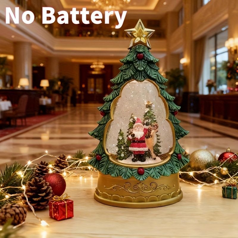 クリスマス LEDライト ナイトライト ナイトランプ ツリーの中にいるサンタクロース スノードーム オブジェ インテリア 冬 寝室 インテリア装飾 おしゃれ 卓上ライト テーブルライト テーブルランプ ベッドライト 電池式 アクリル