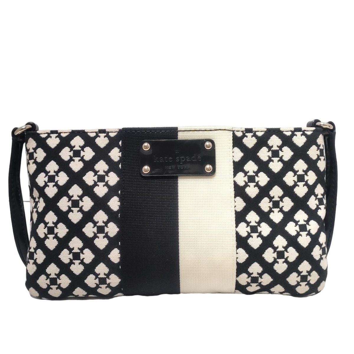 ケイトスペード kate spade ワンショルダーバッグ シボ革　黒アイボリー kate spade NEW YORK - ケイトスペード kate spade ワン