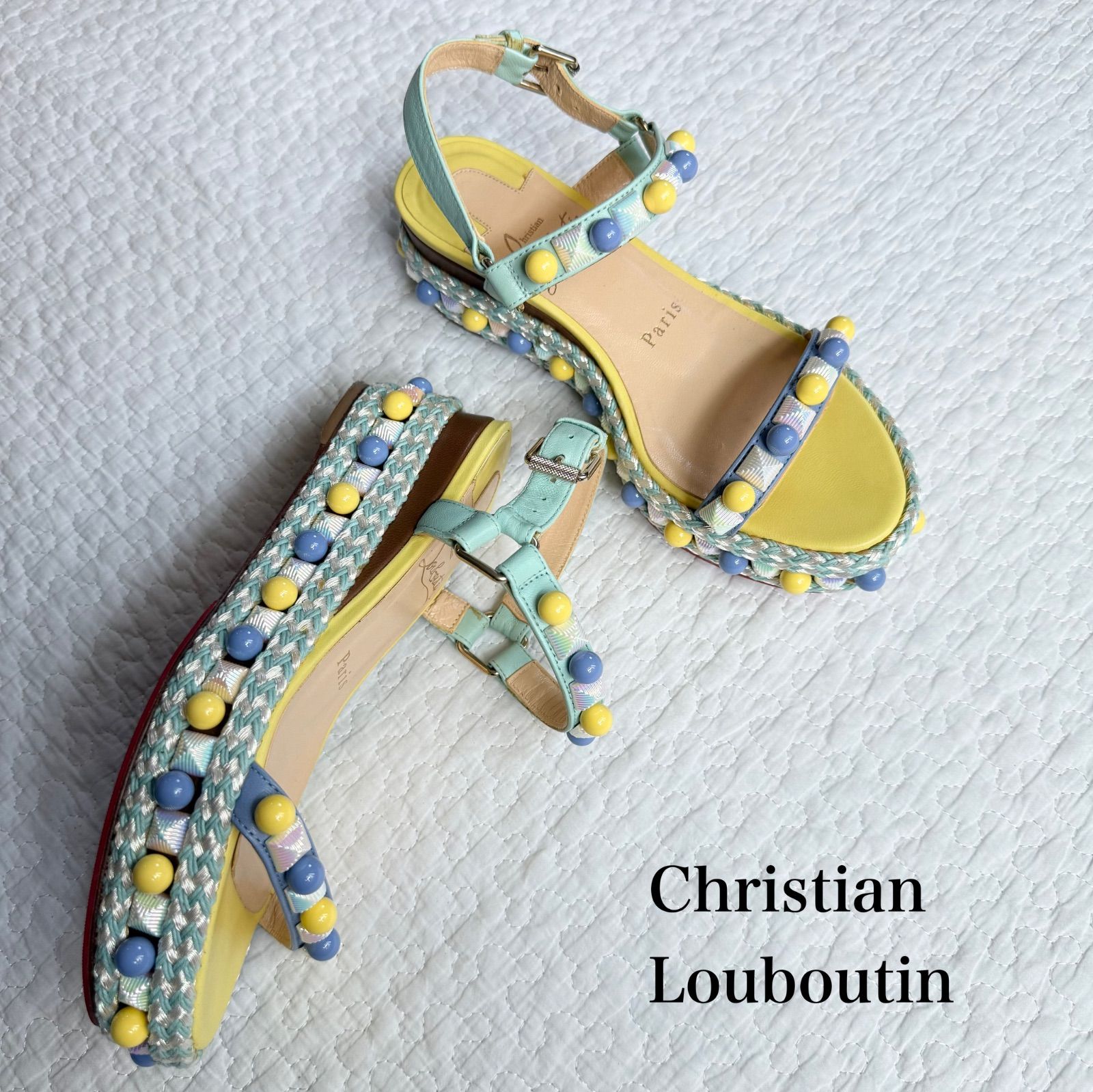 美品 希少 Christian Louboutin カタクロウ ウェッジソール