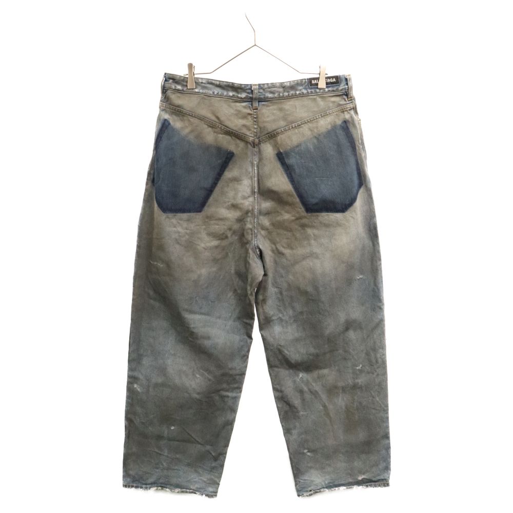 BALENCIAGA LOW CROTCH DENIM 25 バギー ワイド BALENCIAGA 汚れ加工