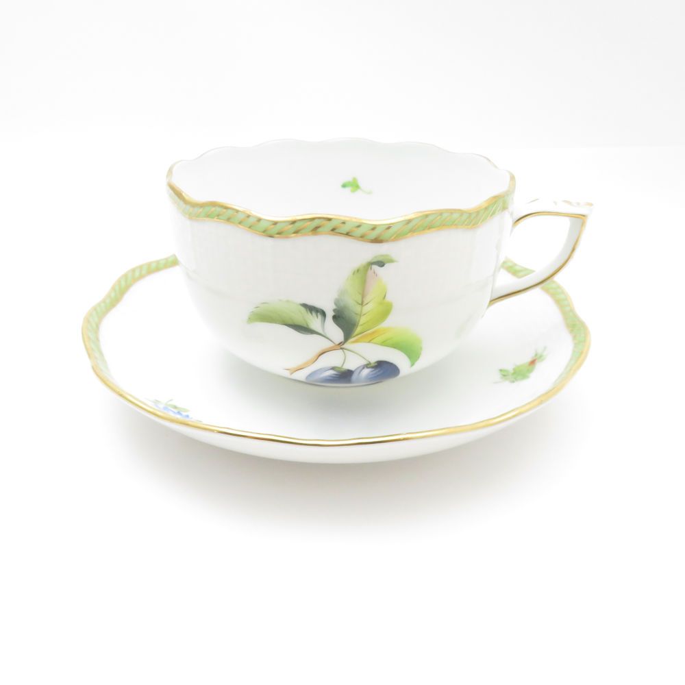 美品 Herend ヘレンド フルーツエスキース（プルーン）EDF ティー  