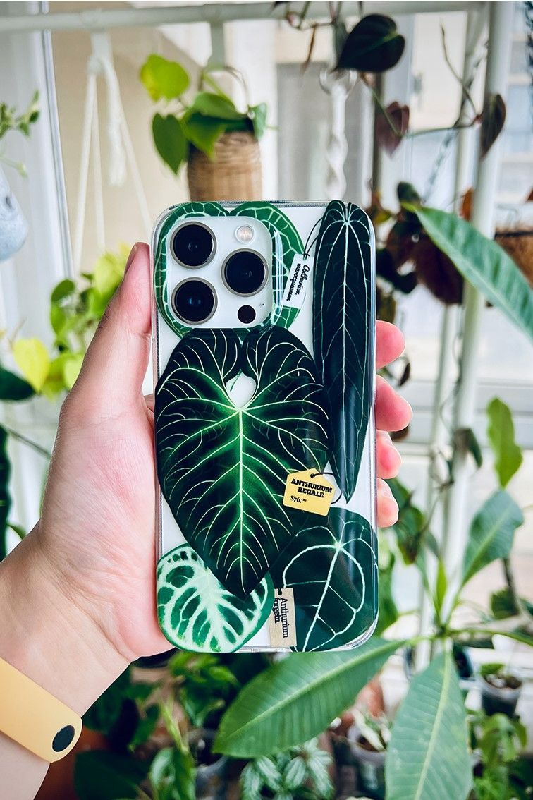 【ホワイトバージョン】熱帯植物 iphone スマホケース  観葉植物 希少 インテリア プレゼント 海外 おすすめ 人気 デザイン