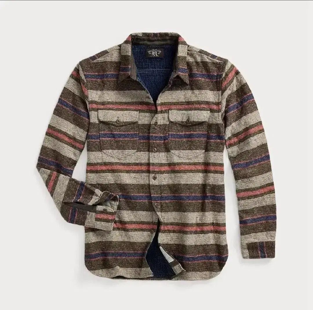 RRL ストライプ ダブル クラウス ワークシャツ