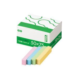 まとめ TANOSEE ふせん 小見出し 50×7.5mm 4色 1パック 24冊 ×10セット