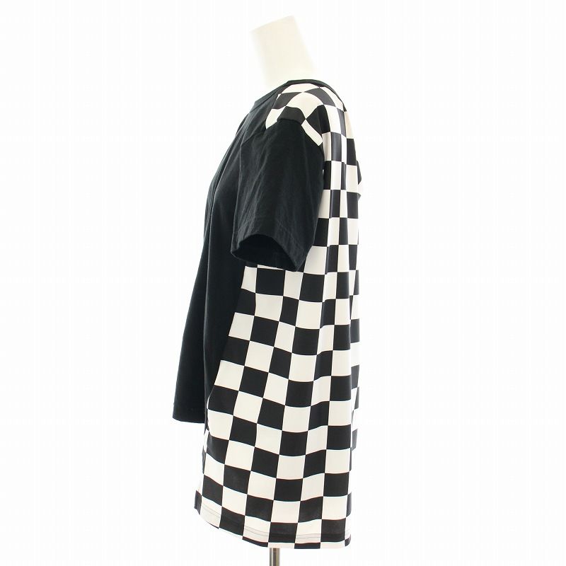 コムデギャルソン COMME des GARCONS AD2021 Tシャツ カットソー 半袖 ブロックチェック柄 XS 黒 ブラック 白 ホワイト GH-T020 /YT レディ コムデギャルソン COMME des GARCONS AD2021 Tシャツ カットソー