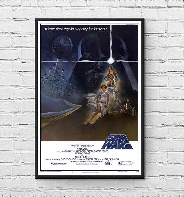 フレーム付-黒-】 映画ポスター スターウォーズ エピソード4 新たなる