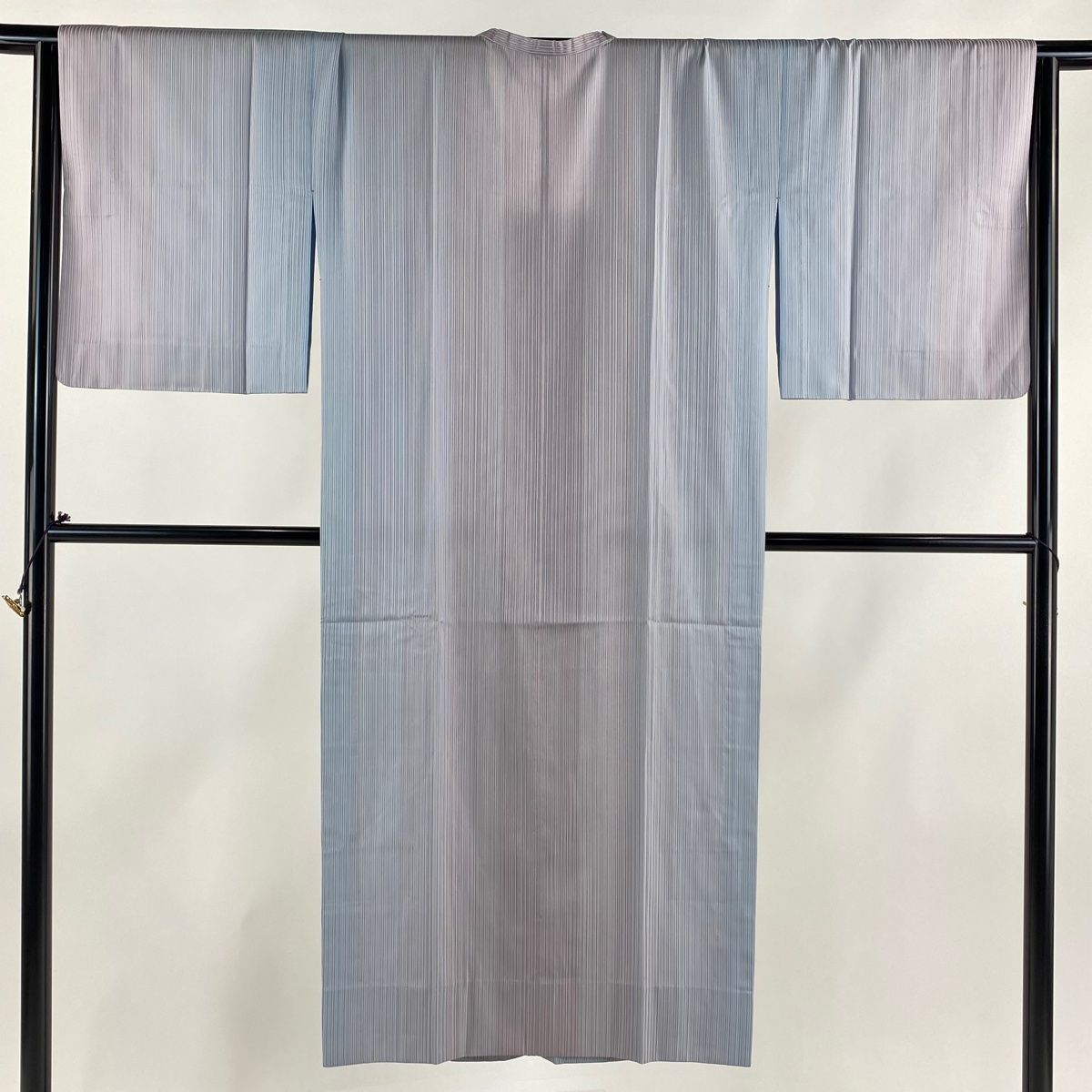 道行 身丈134cm 裄丈64.5cm M 和装コート 縦縞 薄紫 正絹