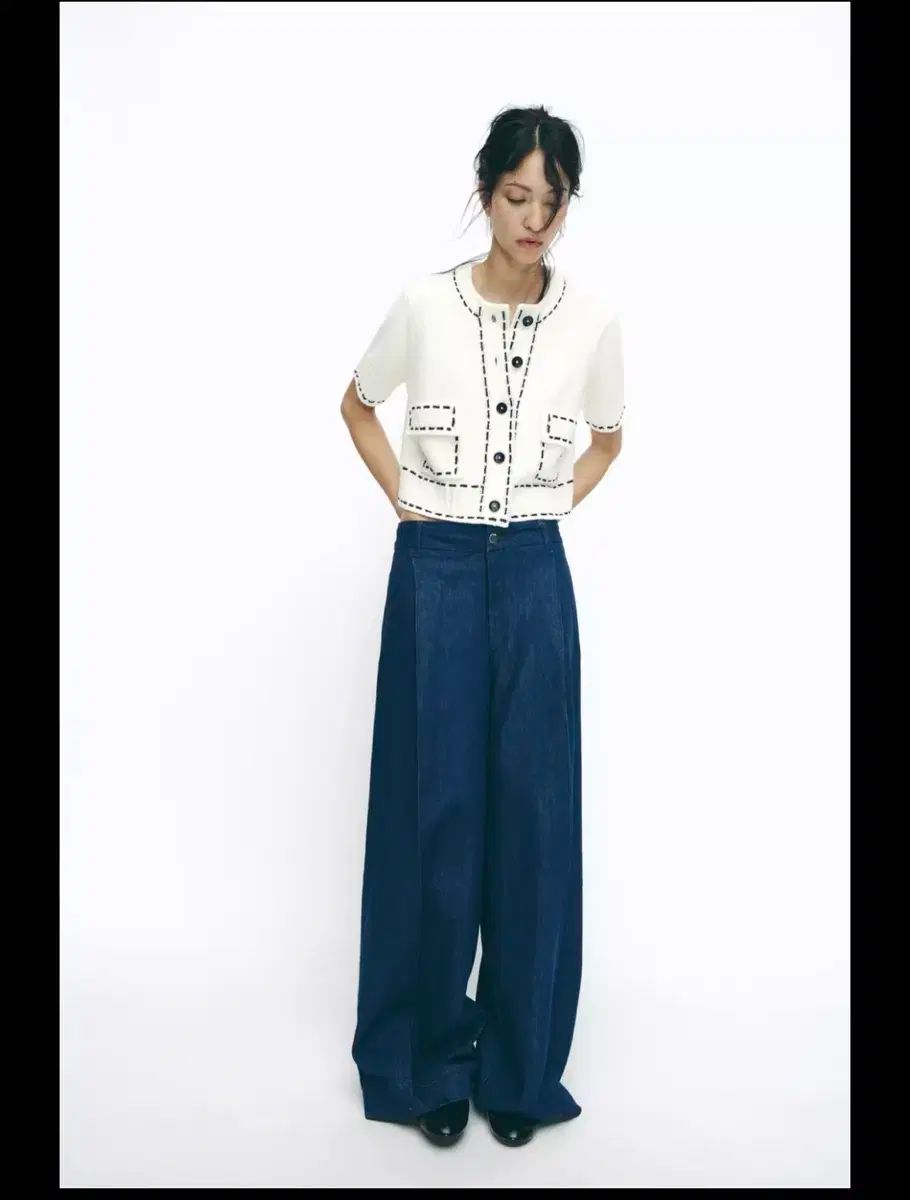 ZARA ステッチニットジャケット　Sサイズ ZARA／ステッチニットジャケット - メルカリ