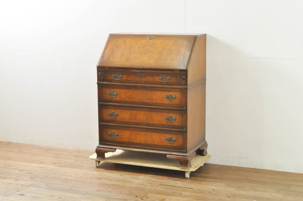 イギリスアンティーク ライティングビューロー デスク オーク材