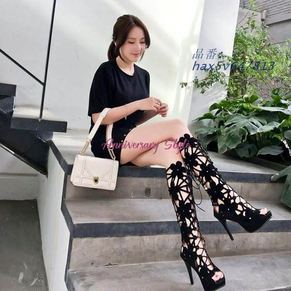 花柄 ハイヒール