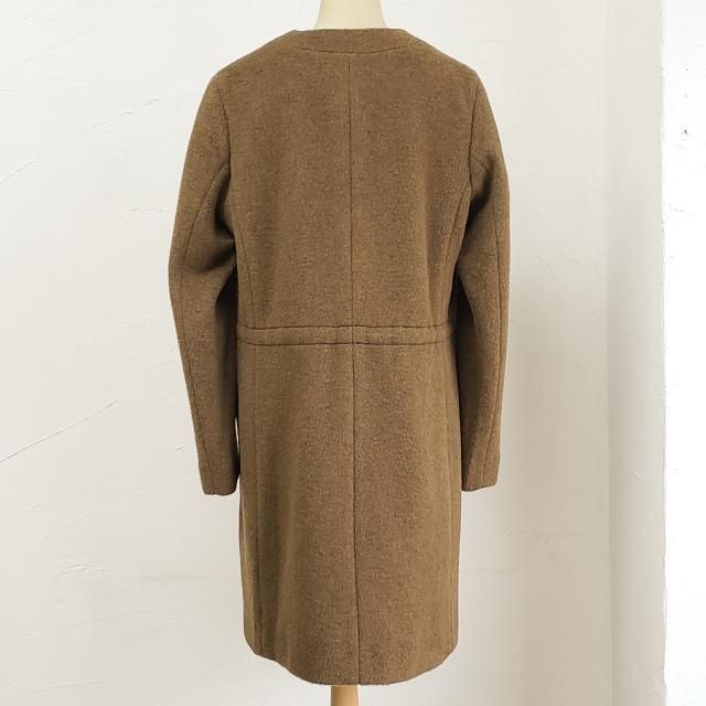 ピッコーネ ☆ カシミヤ ウール ノーカラー ロングコート 38 日本製