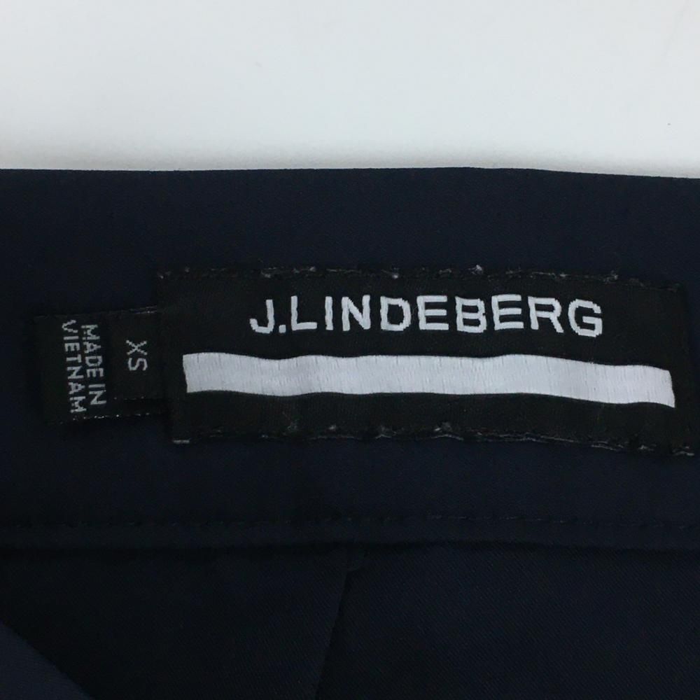 【美品】ジェイリンドバーグ プリーツスカート ネイビー ロゴチャーム レディース XS ゴルフウェア J．LINDEBERG