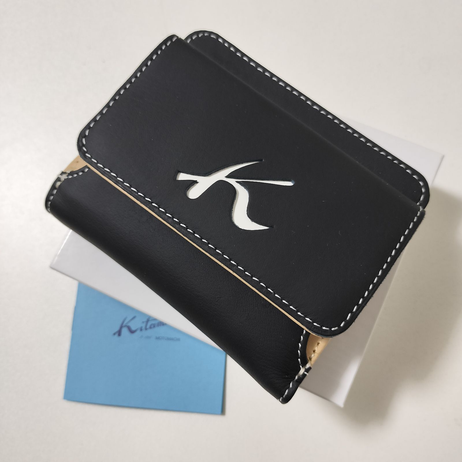 キタムラ 二折財布 天然素材独特の風合い PH0539 ダークブルー