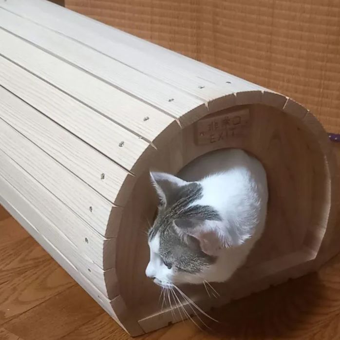 国産杉 猫トンネルハウス D棟｜キャットハウス ネコハウス 木製ハンドメイド WWW_GEBZETESISAT_COM_TR
