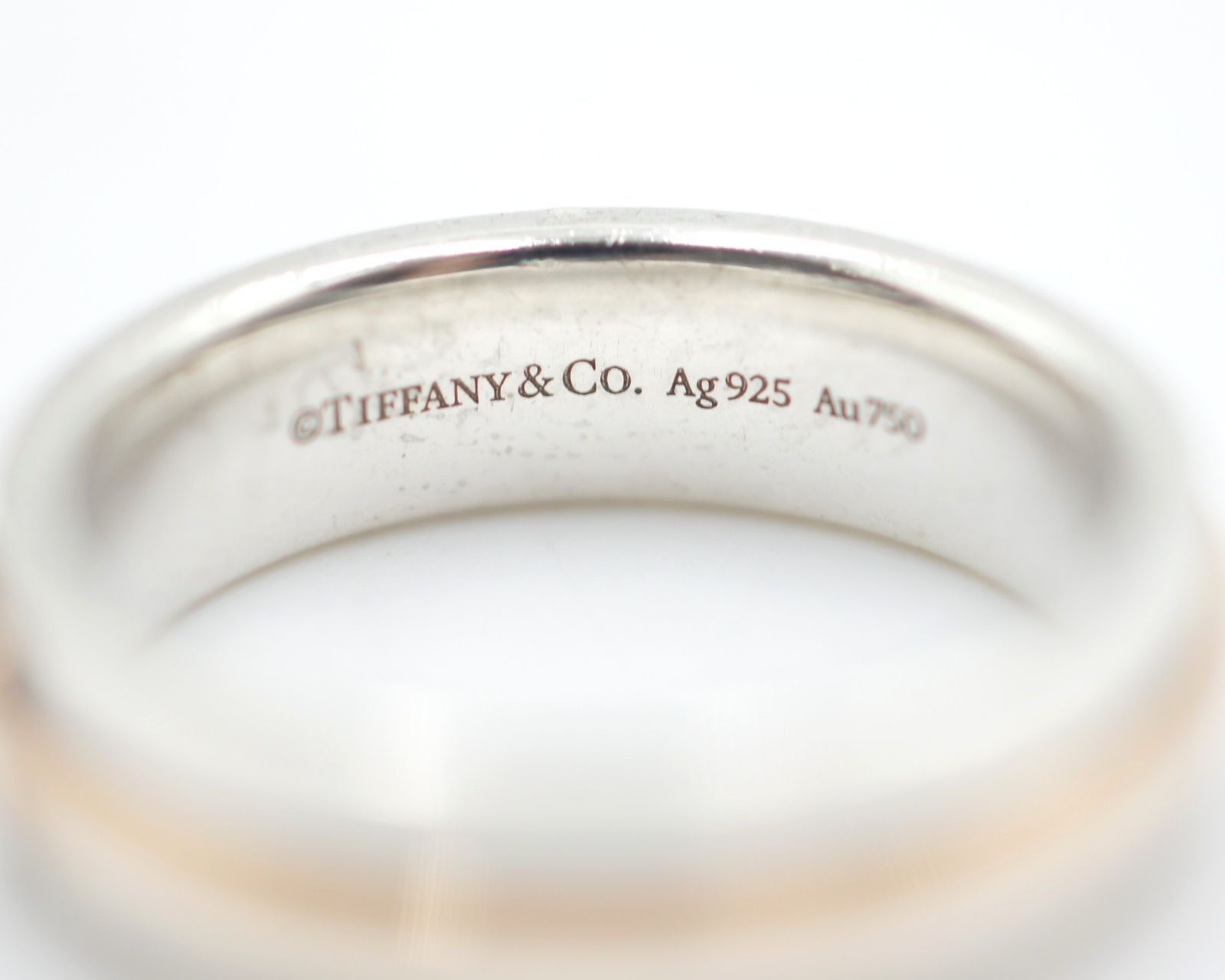 TIFFANY&Co. ティファニー T TWO ナローリング Ag925 Au750 17号