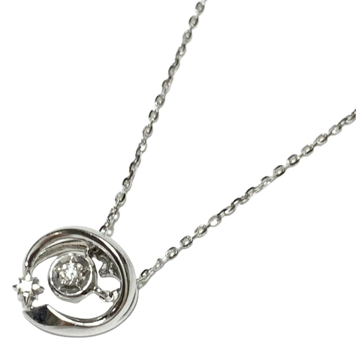 現行品 スタージュエリー K10PG ブルームーンストーン ダイヤ ネックレス